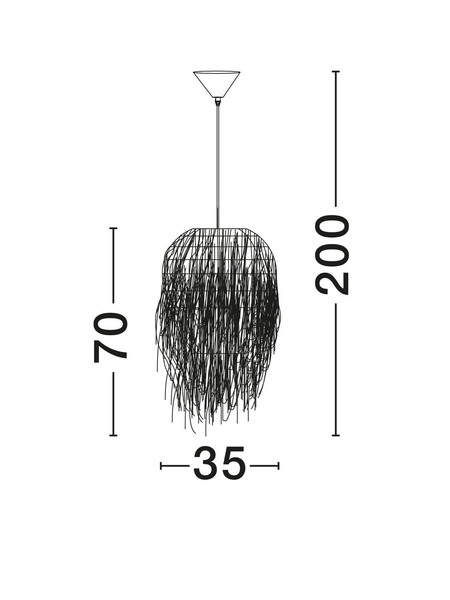 Nova Luce Pendelleuchte Hay E27 Natur Rattan Ø35cm 9586517