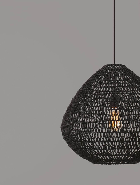 Nova Luce Pendelleuchte Melody E27 Schwarz Rattan Ø50cm 9586518