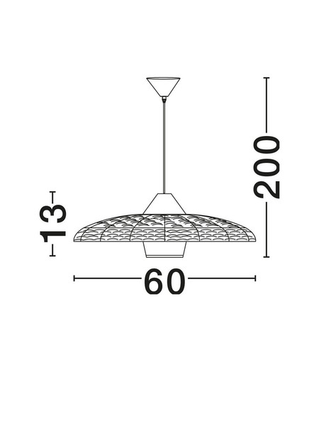 Nova Luce Pendelleuchte Capa E27 Natur Schwarz Braun Rattan Ø60cm 9586519