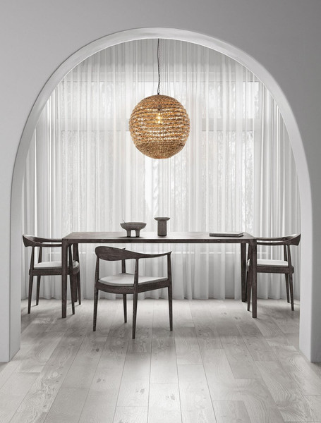 Nova Luce Pendelleuchte Bola E27 Schwarz Beige Textil Rattan Ø50cm 9586524