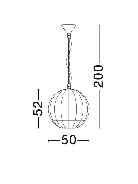 Nova Luce Pendelleuchte Bola E27 Schwarz Beige Textil Rattan Ø50cm 9586524