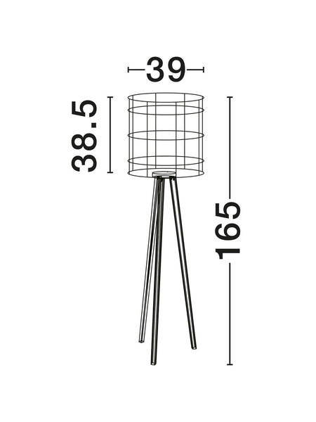 Nova Luce Stehleuchte Plette E27 Natur Schwarz Holz Rattan 165cm 9586528