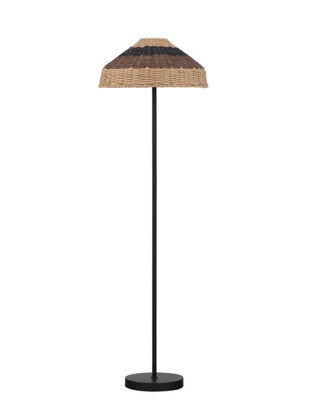 Nova Luce Stehleuchte Capa E27 Natur Schwarz Braun Rattan 148cm 9586529