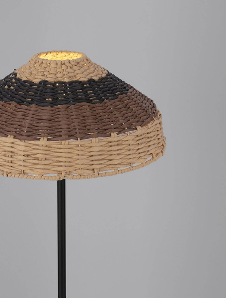 Nova Luce Stehleuchte Capa E27 Natur Schwarz Braun Rattan 148cm 9586529