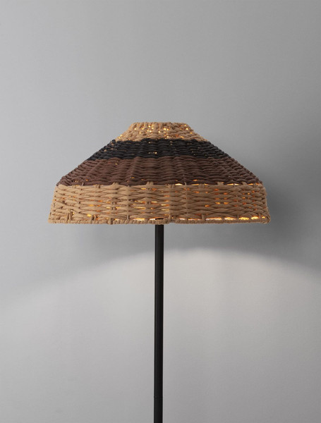 Nova Luce Stehleuchte Capa E27 Natur Schwarz Braun Rattan 148cm 9586529