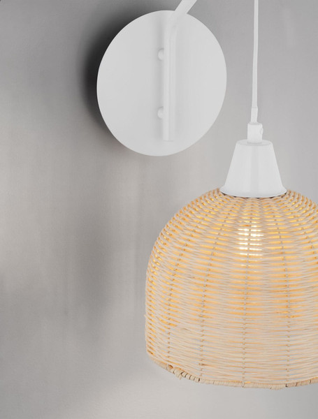 Nova Luce Wandleuchte Fado E27 Natur Rattan 40x20,5cm 9586531