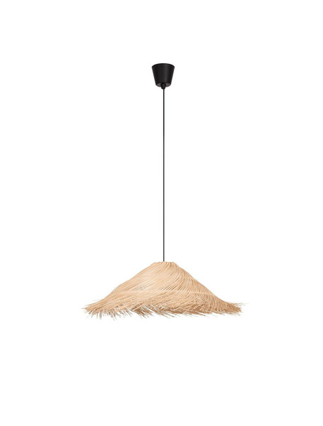 Nova Luce Pendelleuchte Alua E27 Natur Schwarz Rattan Ø60cm 9586532