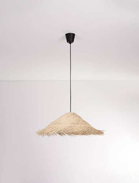 Nova Luce Pendelleuchte Alua E27 Natur Schwarz Rattan Ø60cm 9586532