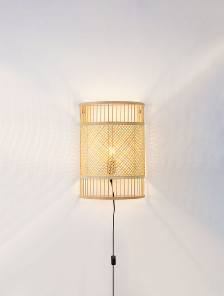 Nova Luce Wandleuchte Pale E27 Natur Bambus 40x28,5cm 9586534