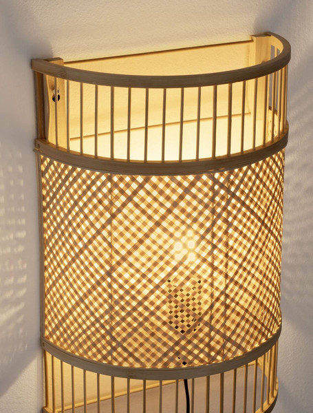 Nova Luce Wandleuchte Pale E27 Natur Bambus 40x28,5cm 9586534