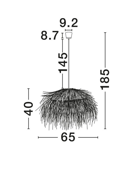 Nova Luce Pendelleuchte Jaunet E27 Natur Schwarz Rattan Ø65cm 9586535