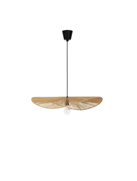 Nova Luce Pendelleuchte Siara E27 Natur Schwarz Rattan 60x59,5cm 9586536