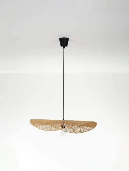 Nova Luce Pendelleuchte Siara E27 Natur Schwarz Rattan 60x59,5cm 9586536