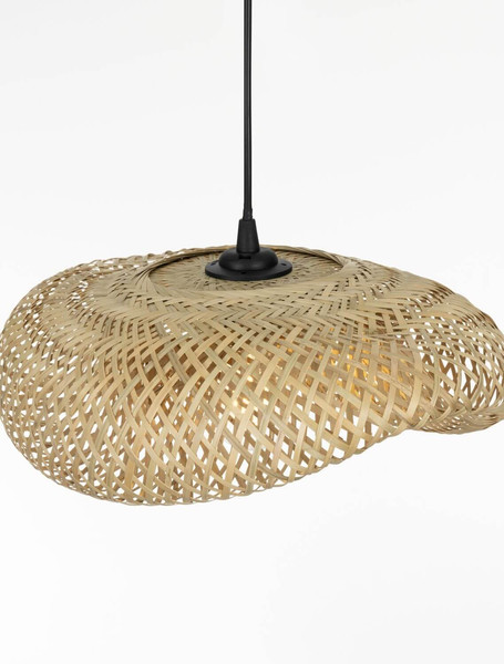 Nova Luce Pendelleuchte Adaline E27 Natur Schwarz Bambus 42x32cm 9586537