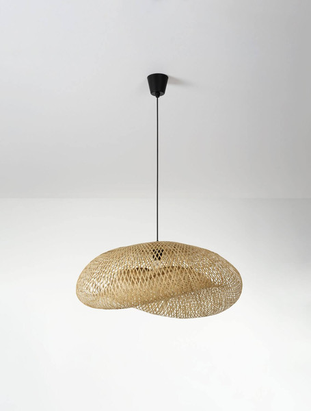 Nova Luce Pendelleuchte Adaline E27 Natur Schwarz Bambus 76x56cm 9586539