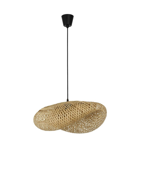 Nova Luce Pendelleuchte Adaline E27 Natur Schwarz Bambus 62x43cm 9586540