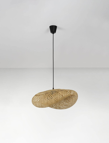 Nova Luce Pendelleuchte Adaline E27 Natur Schwarz Bambus 62x43cm 9586540