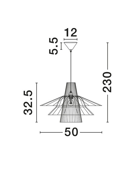 Nova Luce Pendelleuchte Kao E27 Natur Orange Weiß Stahl Rattan Ø50cm 9586600
