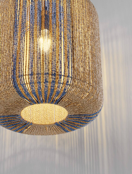 Nova Luce Pendelleuchte Abby E27 Mehrfarbig Stahl Seil Ø33x36,5cm 9586604