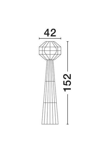 Nova Luce Stehleuchte Mapi E27 Natur Rot Seil Rattan 152cm 9586607