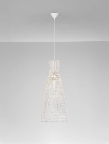 Nova Luce Pendelleuchte Niro E27 Natur Weiß Rattan Ø35cm 9586620
