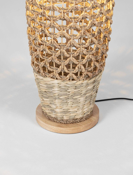 Nova Luce Stehleuchte Anada E27 Natur Holz Rattan 119cm 9586621