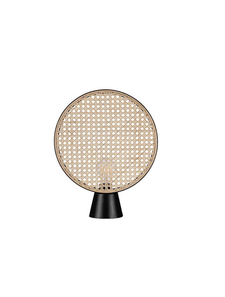 Nova Luce Tischleuchte Tierra E27 Natur Schwarz Stahl Rattan 37x30cm 9586627