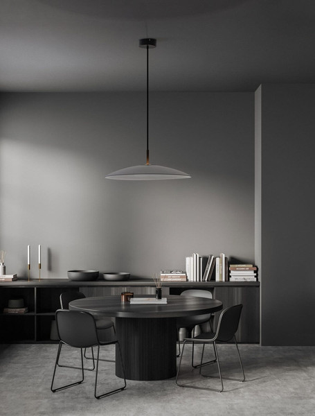 Nova Luce LED Pendelleuchte Polifemo 17W Rauchgrau Schwarz Glas Metall Ø60cm 9620140
