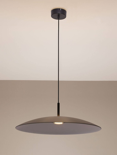 Nova Luce LED Pendelleuchte Polifemo 17W Rauchgrau Schwarz Glas Metall Ø60cm 9620140