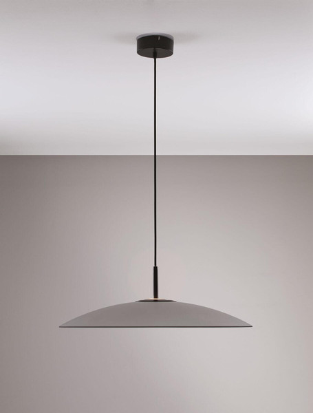 Nova Luce LED Pendelleuchte Polifemo 17W Rauchgrau Schwarz Glas Metall Ø60cm 9620140