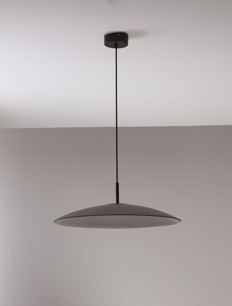 Nova Luce LED Pendelleuchte Polifemo 17W Rauchgrau Schwarz Glas Metall Ø60cm 9620140