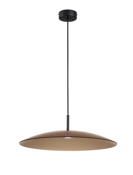 Nova Luce LED Pendelleuchte Polifemo 17W warmweiss 3000K Mokka Schwarz Glas Metall Ø60cm 9620141
