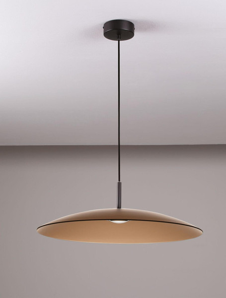 Nova Luce LED Pendelleuchte Polifemo 17W warmweiss 3000K Mokka Schwarz Glas Metall Ø60cm 9620141