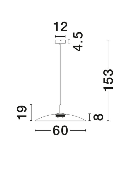 Nova Luce LED Pendelleuchte Polifemo 17W warmweiss 3000K Mokka Schwarz Glas Metall Ø60cm 9620141