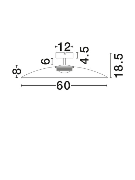 Nova Luce LED Deckenleuchte Polifemo 17W warmweiss 3000K Rauchgrau Schwarz Glas Metall Ø60cm 9620142