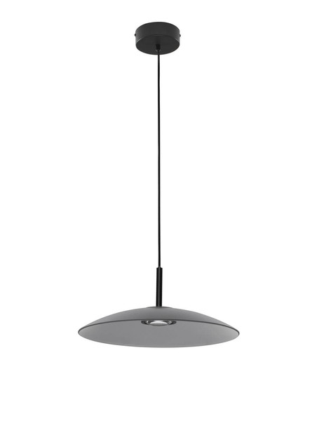 Nova Luce LED Pendelleuchte Polifemo 12W warmweiss 3000K Rauchgrau Schwarz Glas Metall Ø40cm 9620144