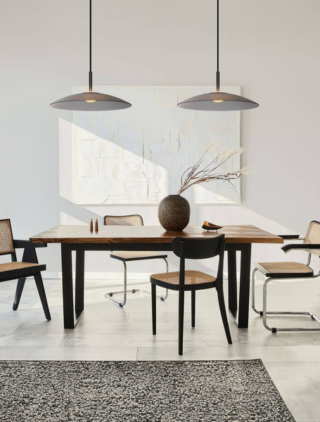 Nova Luce LED Pendelleuchte Polifemo 12W warmweiss 3000K Rauchgrau Schwarz Glas Metall Ø40cm 9620144