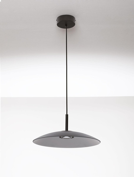 Nova Luce LED Pendelleuchte Polifemo 12W warmweiss 3000K Rauchgrau Schwarz Glas Metall Ø40cm 9620144