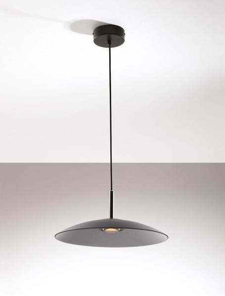 Nova Luce LED Pendelleuchte Polifemo 12W warmweiss 3000K Rauchgrau Schwarz Glas Metall Ø40cm 9620144