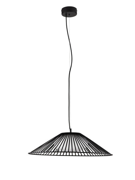 Nova Luce LED Pendelleuchte Brume 21W warmweiss 3000K Schwarz Opal Glas Metall Ø60cm 9620148