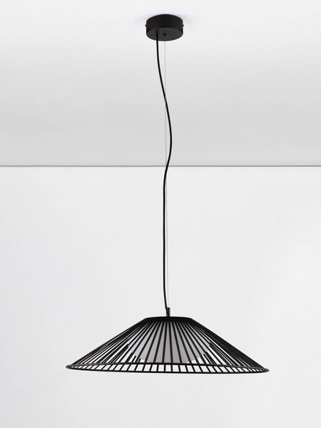 Nova Luce LED Pendelleuchte Brume 21W warmweiss 3000K Schwarz Opal Glas Metall Ø60cm 9620148