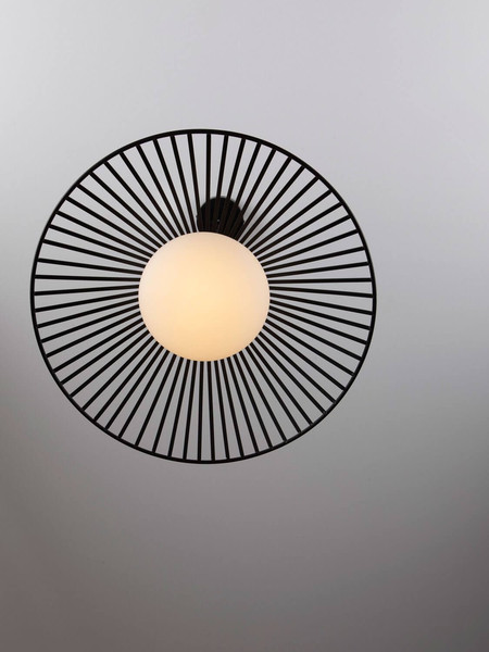 Nova Luce LED Pendelleuchte Brume 13W warmweiss 3000K Schwarz Opal Glas Metall Ø50cm 9620149