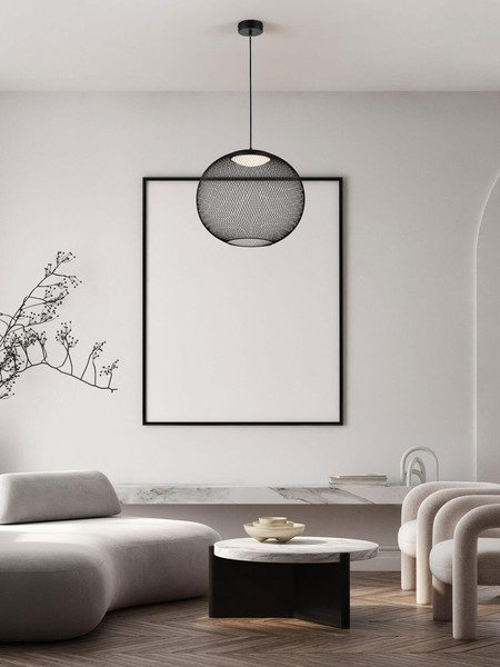 Nova Luce LED Pendelleuchte Kinetic 24W warmweiss 3000K Schwarz Metall Ø50cm 9620151