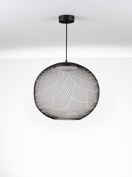 Nova Luce LED Pendelleuchte Kinetic 24W warmweiss 3000K Schwarz Metall Ø50cm 9620151