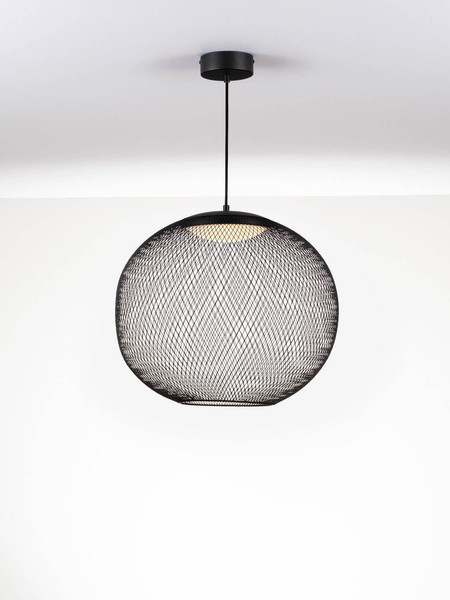 Nova Luce LED Pendelleuchte Kinetic 24W warmweiss 3000K Schwarz Metall Ø50cm 9620151