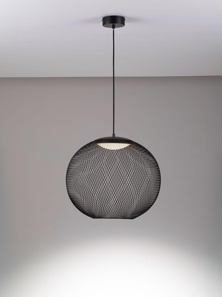 Nova Luce LED Pendelleuchte Kinetic 24W warmweiss 3000K Schwarz Metall Ø50cm 9620151