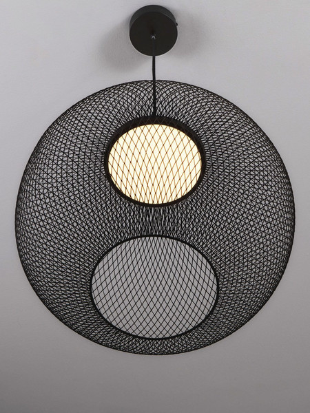 Nova Luce LED Pendelleuchte Kinetic 24W warmweiss 3000K Schwarz Metall Ø50cm 9620151