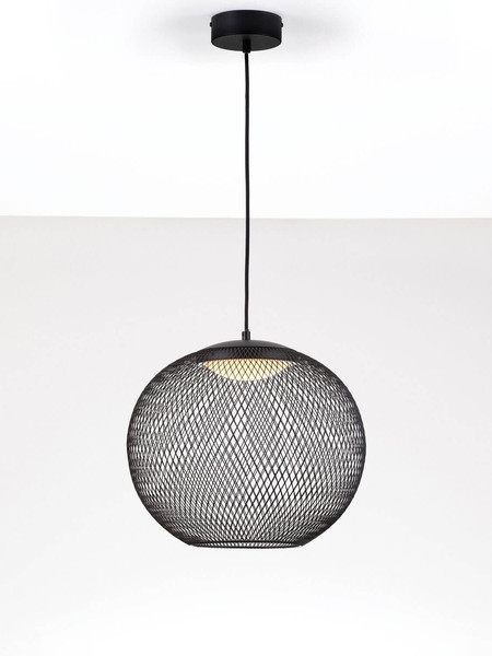 Nova Luce LED Pendelleuchte Kinetic 19W warmweiss 3000K Schwarz Metall Ø40cm 9620152