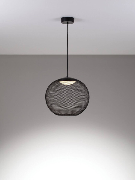 Nova Luce LED Pendelleuchte Kinetic 19W warmweiss 3000K Schwarz Metall Ø40cm 9620152