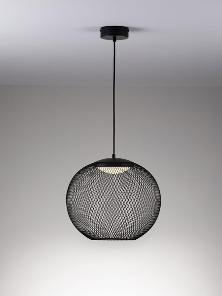 Nova Luce LED Pendelleuchte Kinetic 19W warmweiss 3000K Schwarz Metall Ø40cm 9620152